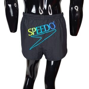 80s Vintage SPEEDO Elastic Waist Drawstring Embroidered Spellout on Rear Shorts